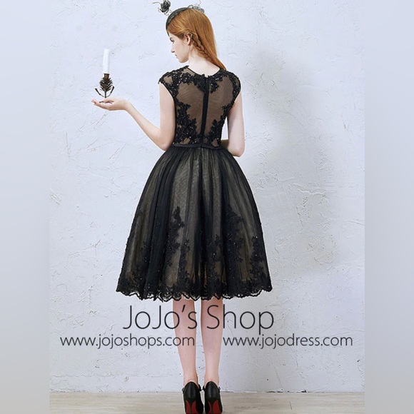 Black Fit and Flare 50’s Silhouette Retro Tea Dress - Picture 4 of 6